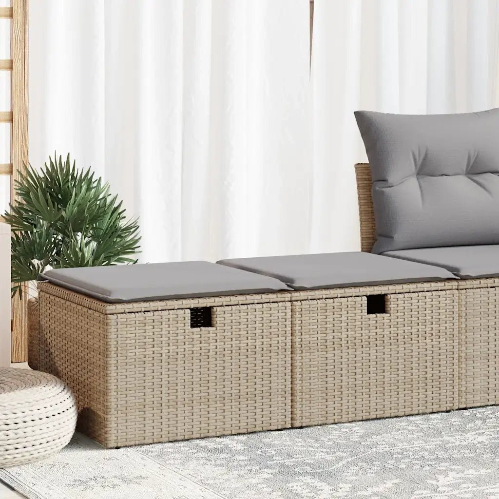 Set Divano da Giardino 2 pz con Cuscini Beige Polyrattan Acacia 3328672