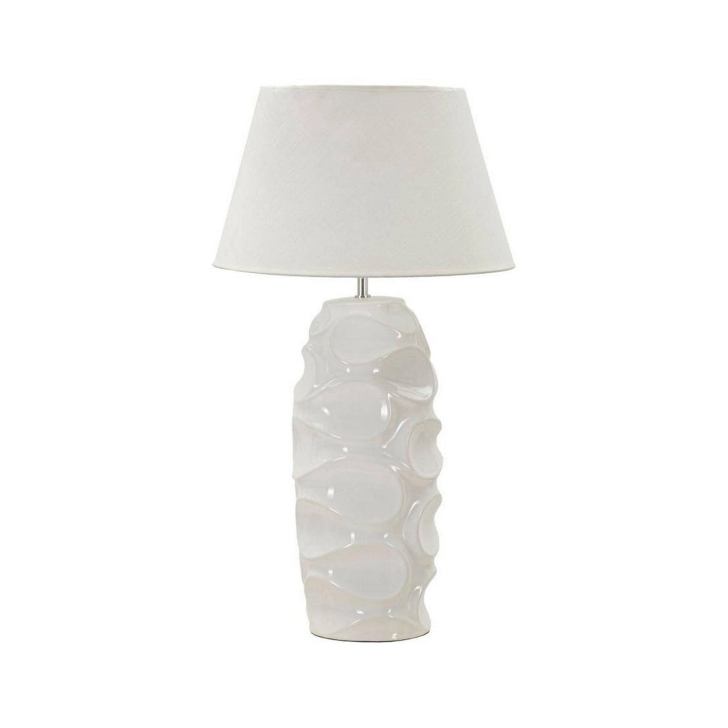 Lampada da tavolo Stencil, Luce da scrivania, Luminaria da ufficio, Lampada da lavoro, Bianco, 45x45 h83 cm