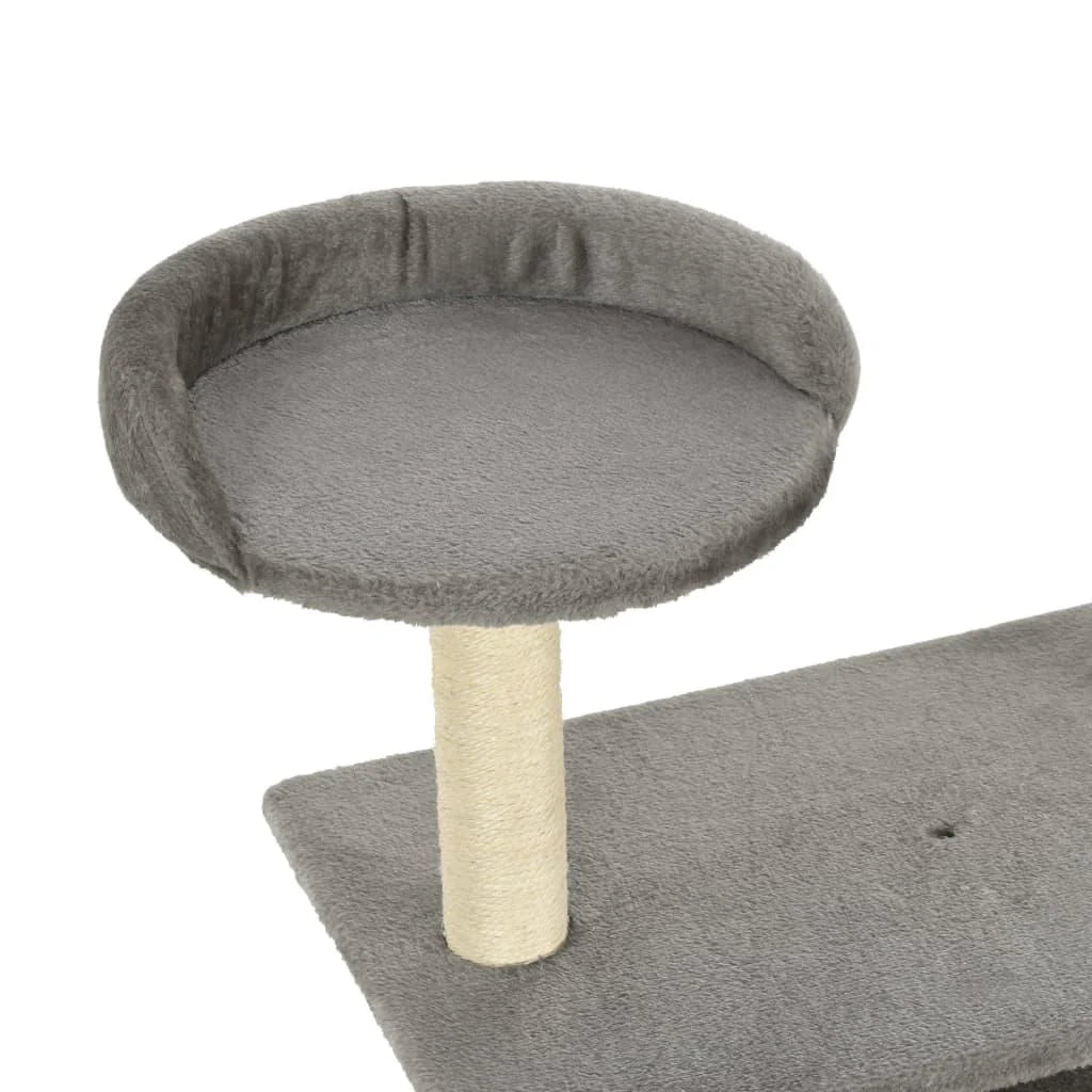 Tiragraffi albero per gatti cuccia per gatti peluche in sisal 95 cm grigio 3702242
