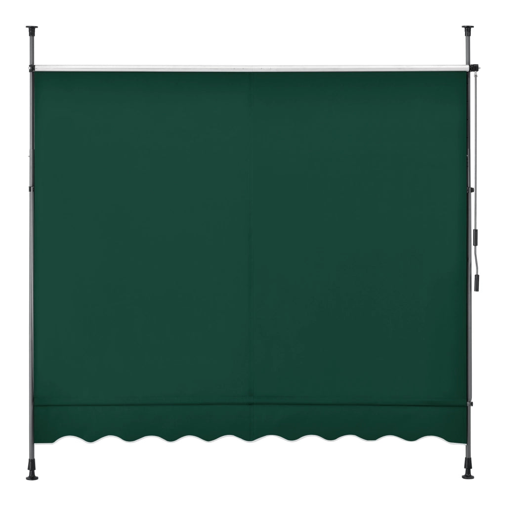 Tenda da Sole a Muro con Pali di Supporto Telescopici Parasole 250 x 120 cm (LxP) Verde Scuro pro.tec