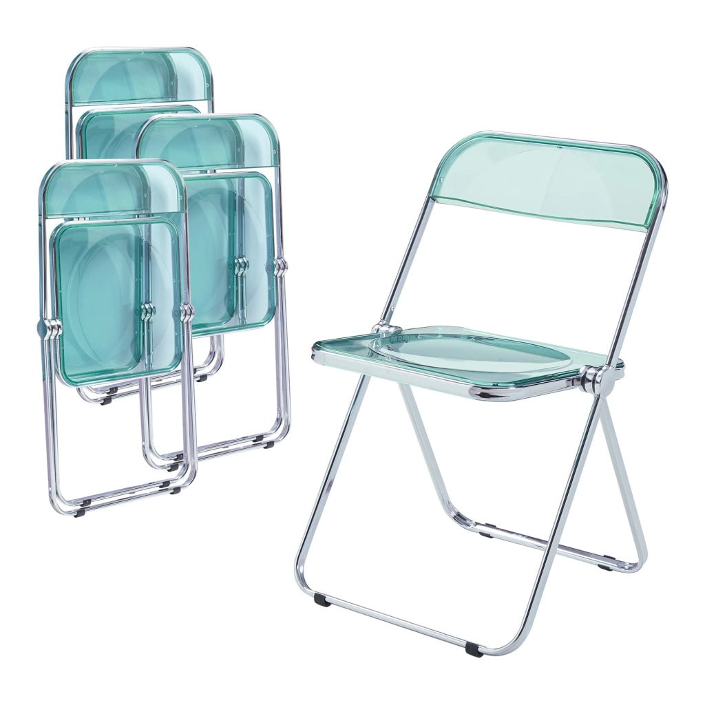 Set di 4 sedie pieghevoli da campeggio 74 x 46 x 47 cm verde menta 03_0009853