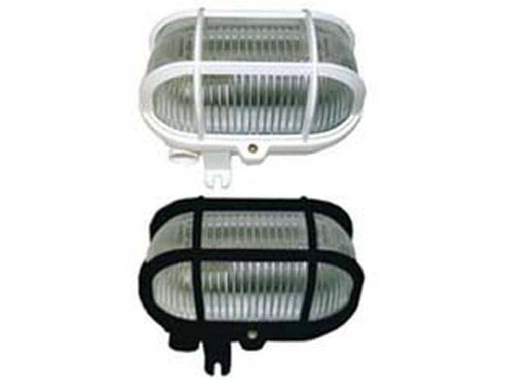 2pz plafoniera ovale con gabbia - max 40w ip44 - mm.185x107x105h. colore bianco cod:ferx.fer3841