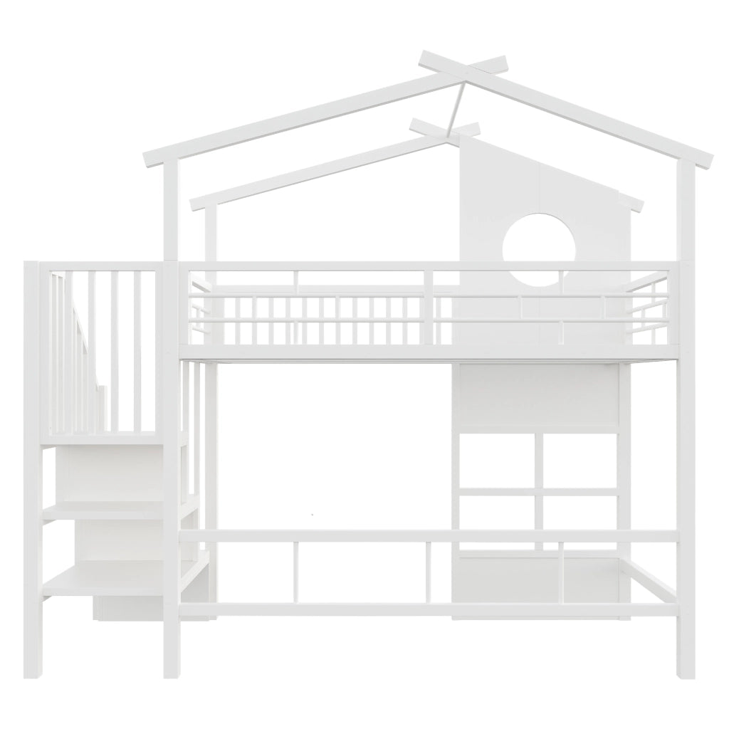 letto a castello metallo bianco 90 x 200 cm