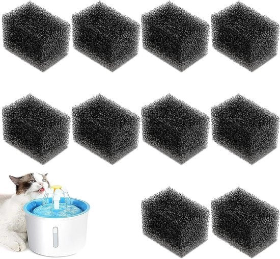 10 pezzi di filtri a spugna per fonte per gatti - filtro sostitutivo per fonte per animali domestici in schiuma di spugna