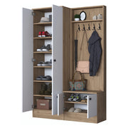 Osilo, Mobile da Ingresso 9 Ripiani, 120x38x183h cm Bianco