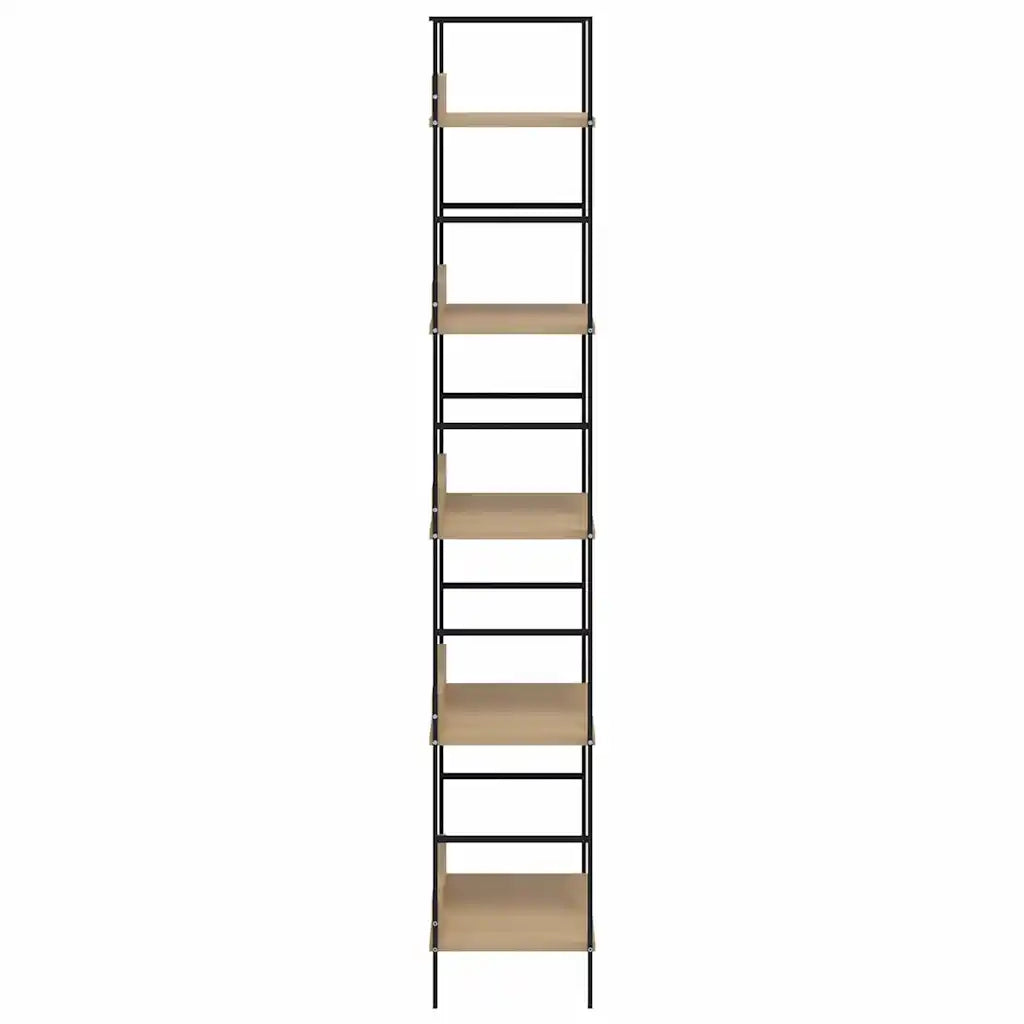 Scaffale Libri 5 Ripiani Rovere 60x27,6x158,5 Legno Multistrato 288227