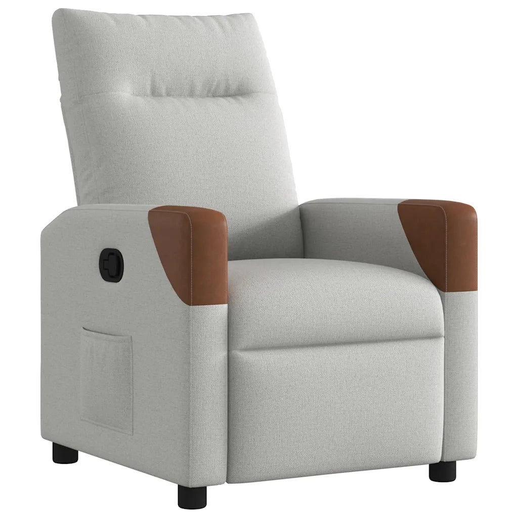 Poltrona | Sedia Relax Reclinabile in Tessuto Grigio Nuvola