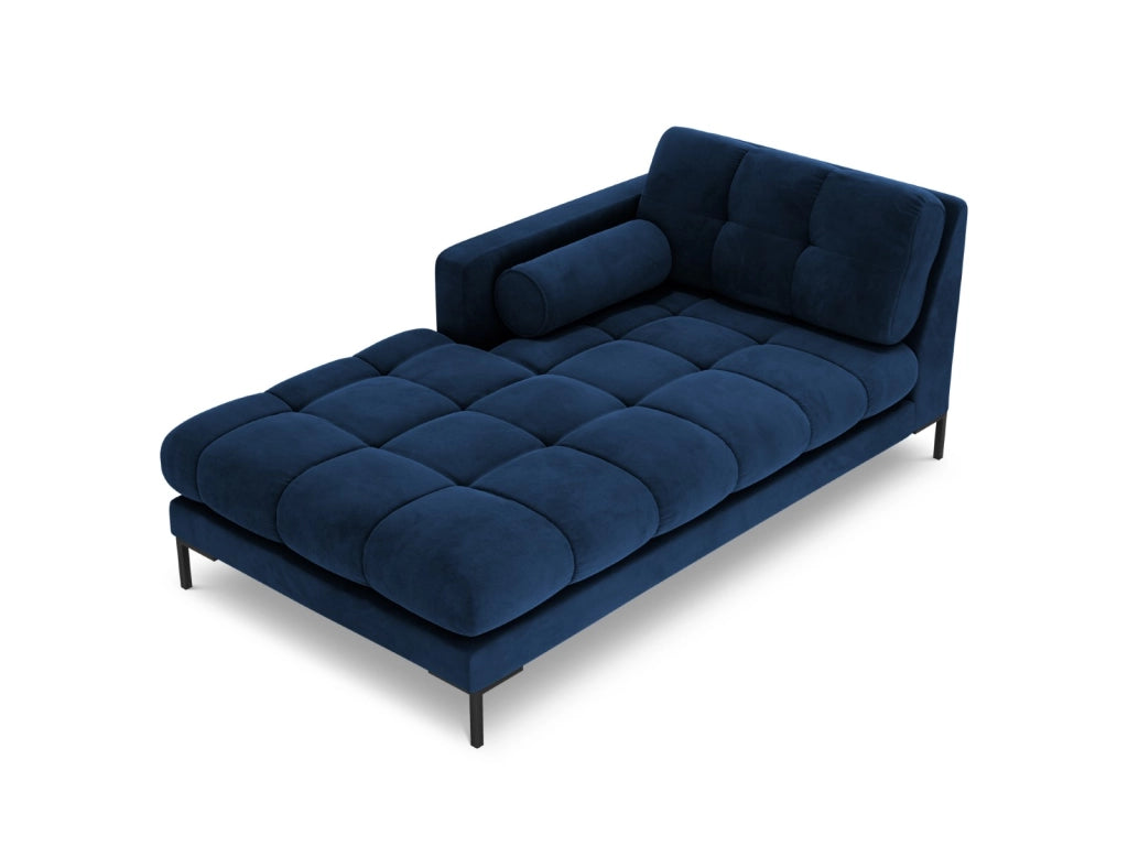 Cosmopolitan Design - Chaise longue sinistra "Bali" in velluto blu reale 
