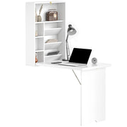 Scrivania a muro pieghevole ¨C zephmum ¨C bianco 93.8x60x147 cm