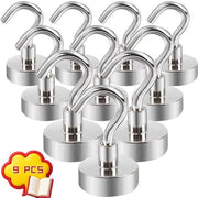 Magnetico robusto con gancio | 20 mm magnetico forte | Metallo lucido | Multifunzionale | Appoggio per oggetti nella zona bagno