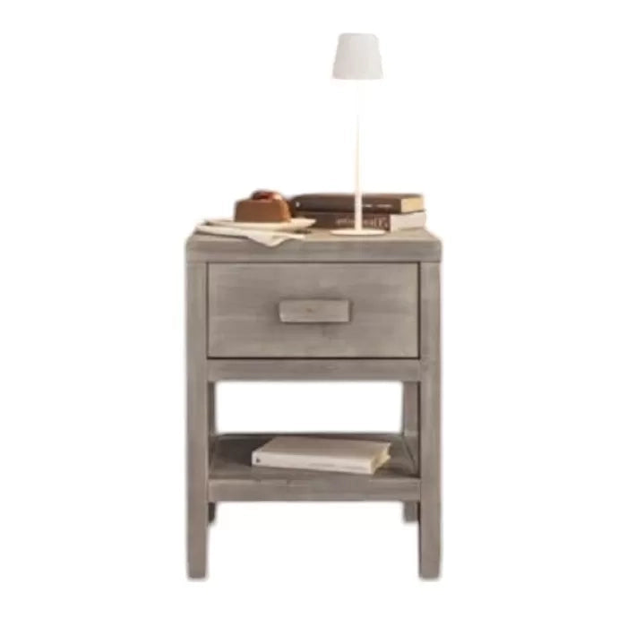 Comodino cortina 1 cassetto legno grigio abete 45x38x60 (3304) - Mobili 2G