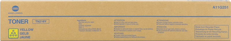 ORIGINAL Konica Minolta toner giallo A11G251 TN216Y ~26000 Seiten