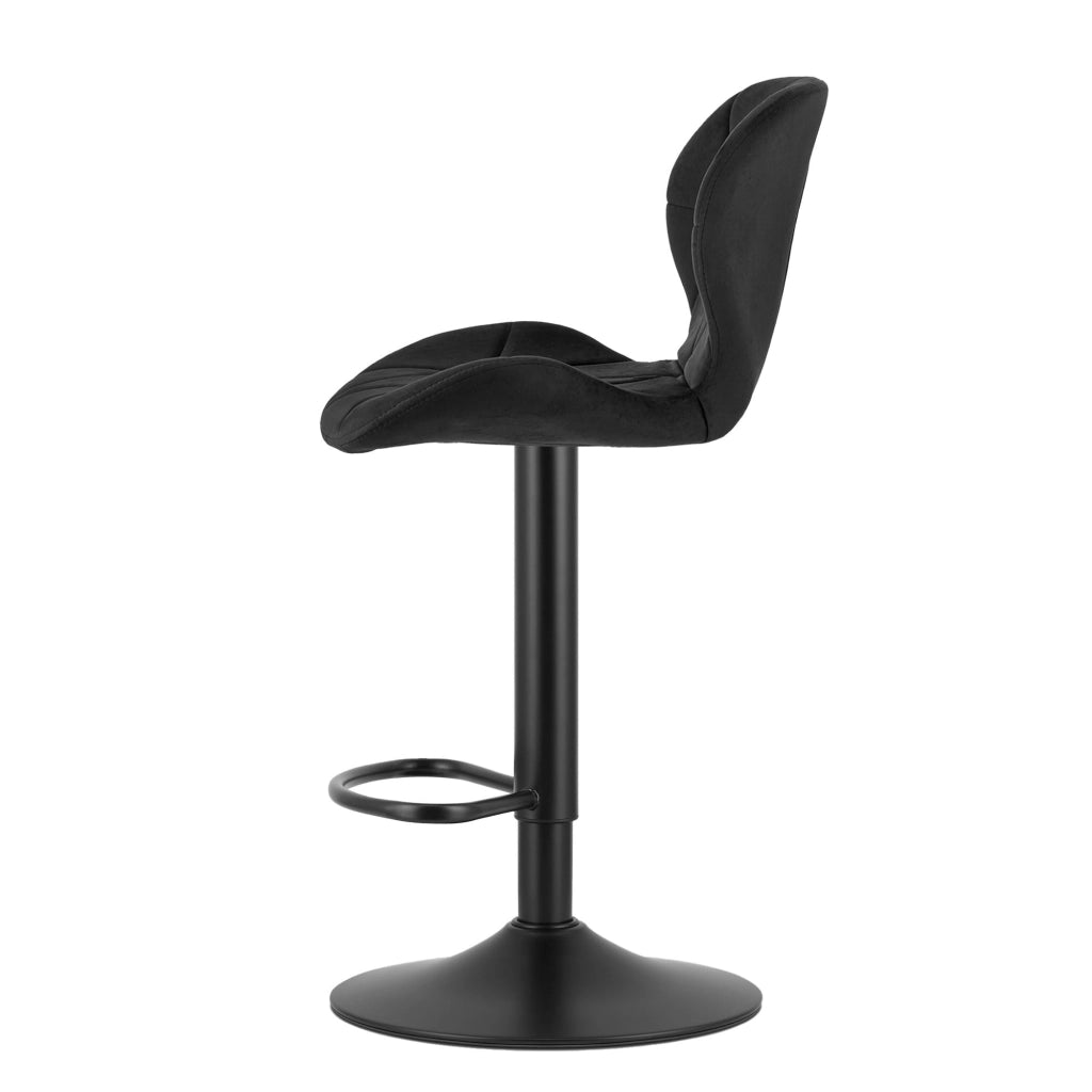 Sgabello in velluto VALORA WEST - Elegante nero per soggiorno, cucina, sala da pranzo