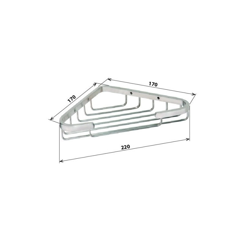 CYTRO Portasapone angolare in acciaio inox 23x13x3 cm