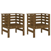Sedie da Giardino 2 pz | Sedie da Esterno Ambra 61,5x53x71cm Legno Massello di Pino