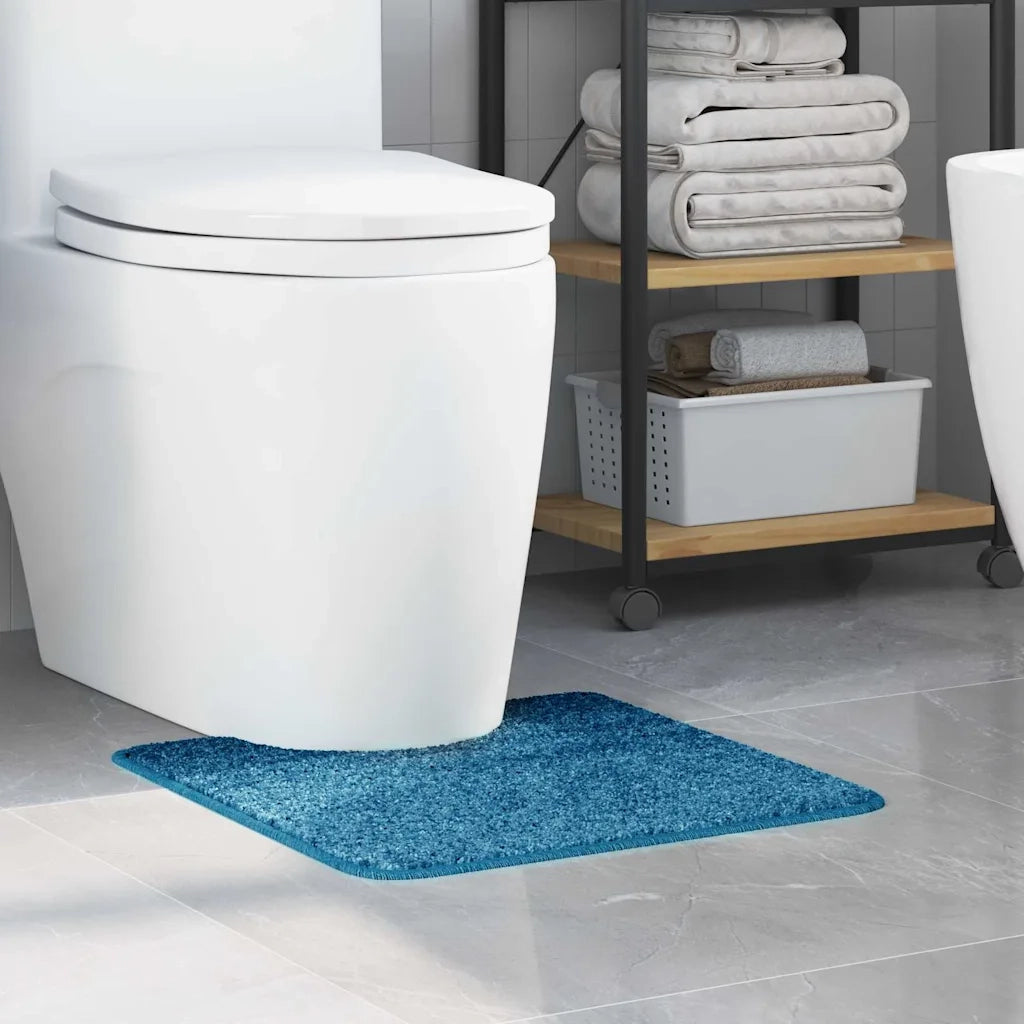 Tappeto Antiscivolo per Bagno con Taglio per Toilette Blu CFW5254202