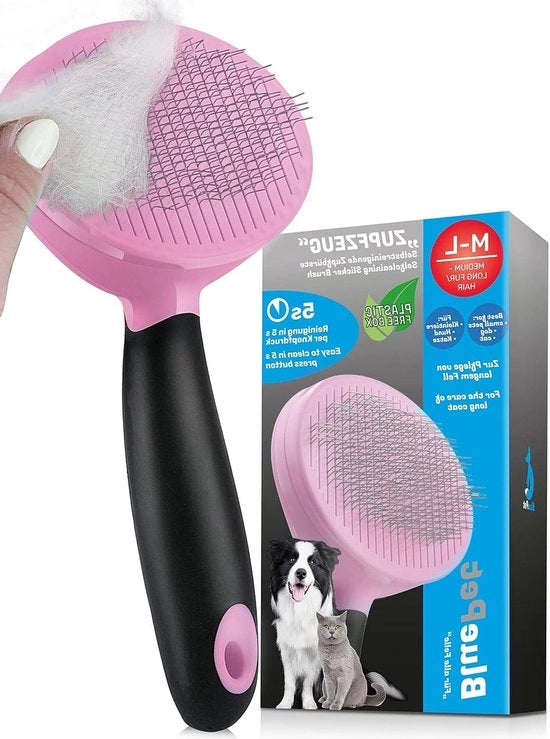 Spazzola per cani Spazzola per cura del pelo Spazzola auto-pulente Spazzola a pettine per capelli lunghi Spazzola per cani a pelo corto