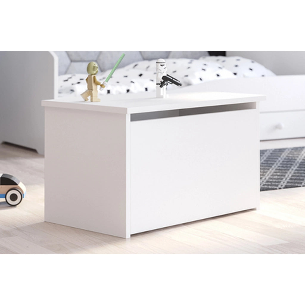 Cassa giocattoli Daria bianca in legno laminato