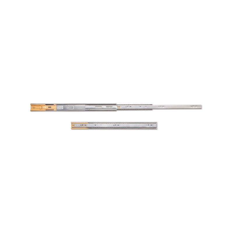 Set di guide a sfere per cassetti con estrazione totale e chiusura soft, altezza 45 mm, lunghezza 550 mm, Acciaio, Zin..