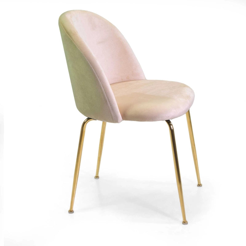 Sedia velluto Sammi crema struttura oro cm 50x57h47/77,5