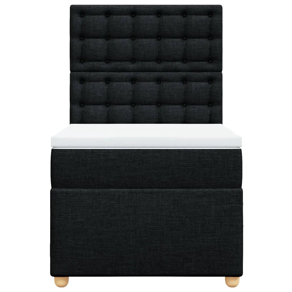 Giroletto a Molle con Materasso Nero 90x200 cm in Tessuto 3291179