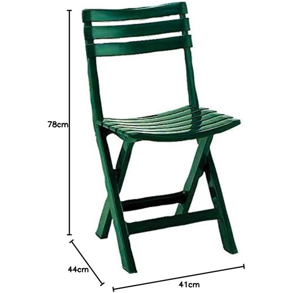 Trade Shop - Set 4 Pz Sedia Pieghevole Da Esterno Verde Da Giardino Campeggio Patio Lounge 020775 -