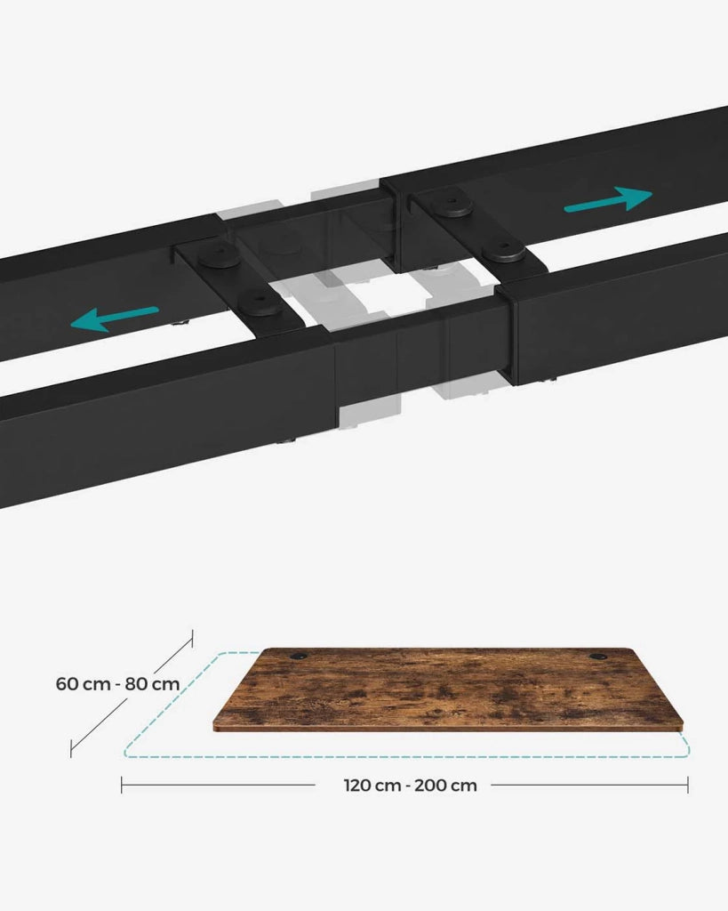 Telaio per scrivania elettrico gambe per scrivania sit-stand senza piano del tavolo con gancio regolabile in altezza in continuo funzione memory acciaio nero 12_0004700