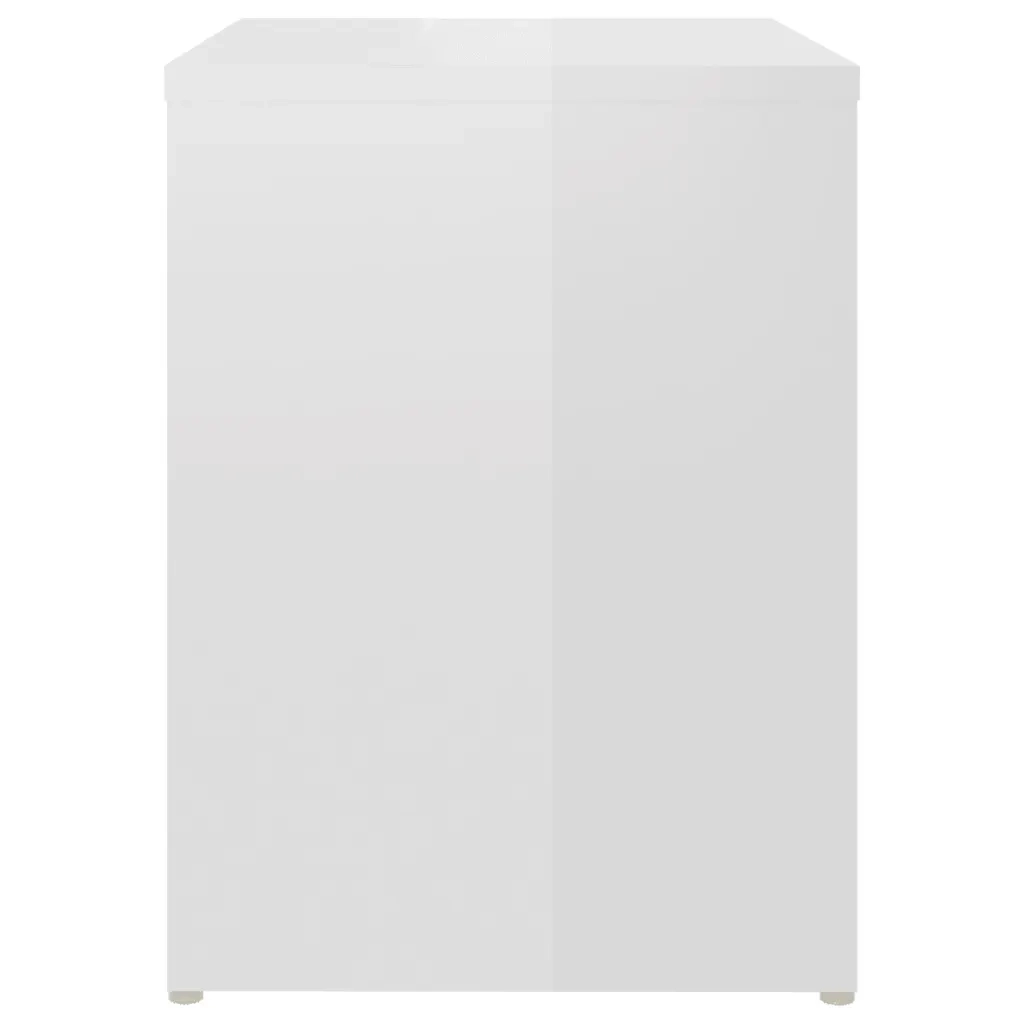 Set di 2 Comodini | Armadio da Notte | Mobiletto da notte Bianco Lucido 40x30x40 cm in Legno Multistrato
