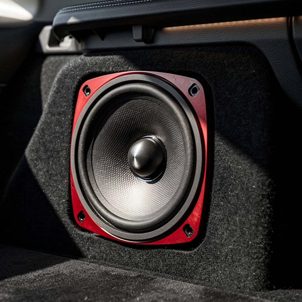 Altoparlante per auto 80W 90dB 10×10cm Profondità di incasso 5cm Rosso / Nero Avizar