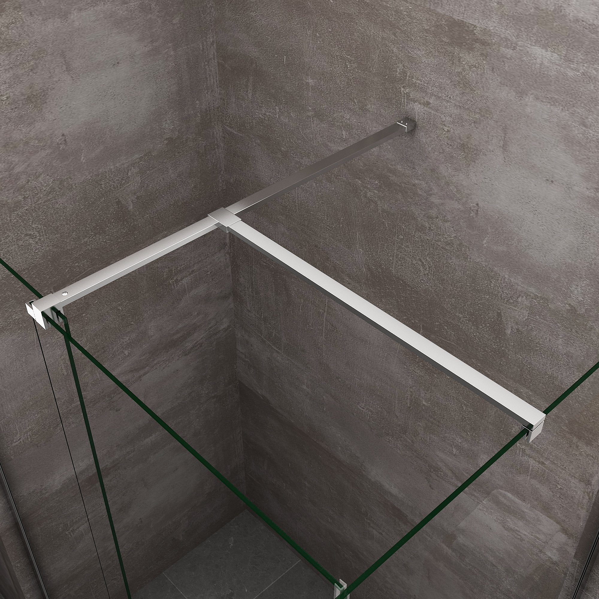 Box Doccia Angolare Con Pannello Fisso Laterale E Porta Frontale Scorrevole Senza Telaio H 200 Cromo Trasparente Cm 90 (88-90) x 170 (166-171)