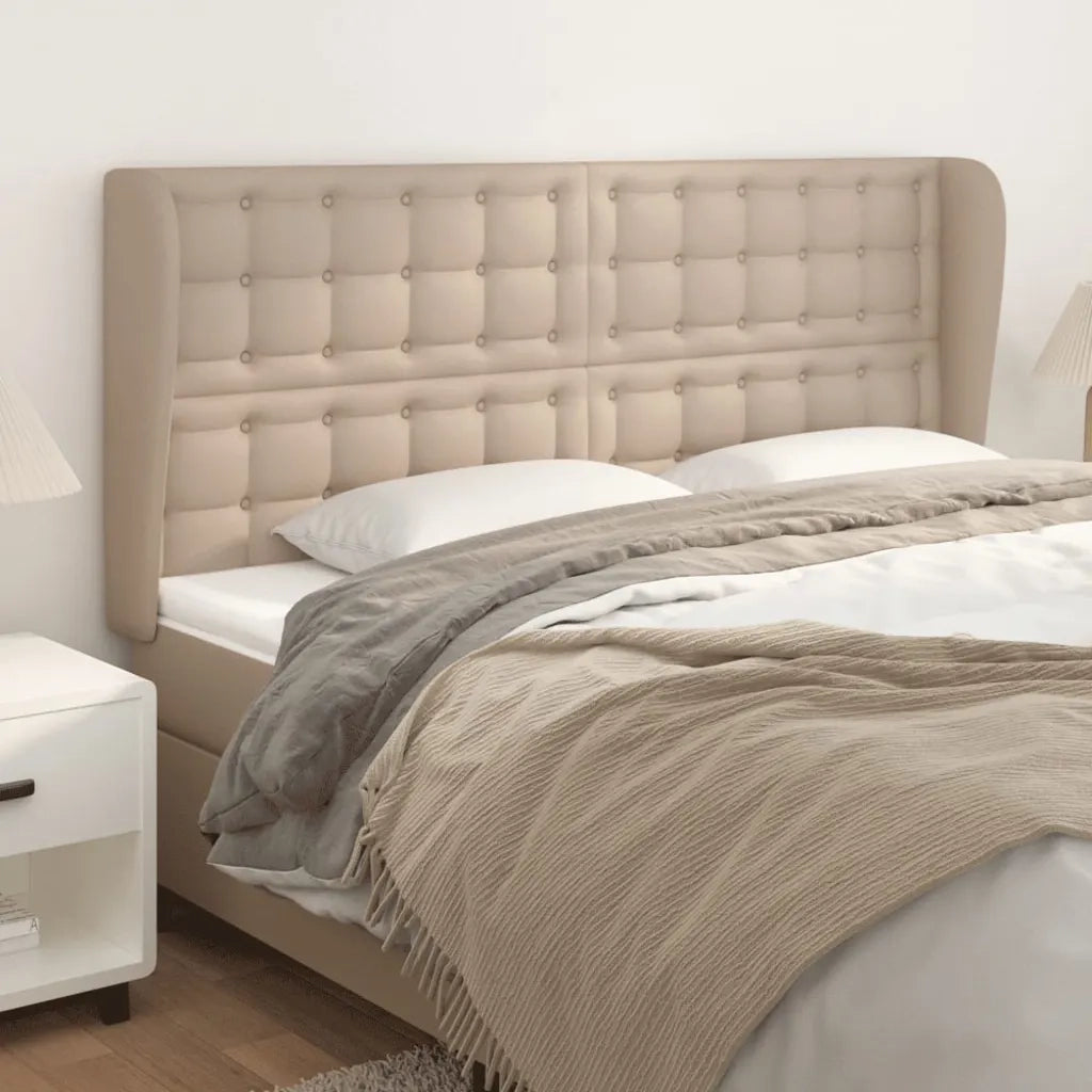 Testiera ad Orecchio-Testata con Orecchie Cappuccino 203x23x118/128 cm in Similpelle 187864