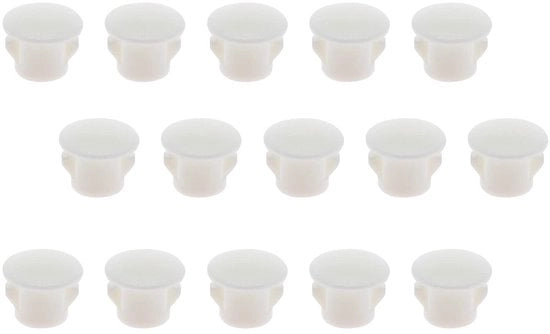 Gatstecchiere 100 Stuks - Bianco Plastica - Diametro Fondamentale 7 mm - Altezza 8 mm - Diametro Bocchetta 10 mm - Facili da Utilizzare - Coperture di Fessura
