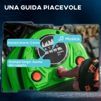 Moto Elettrica per Bambini con Acceleratore Manuale, 2 Velocità 8-16km/h, Età 8-12 Anni, Verde