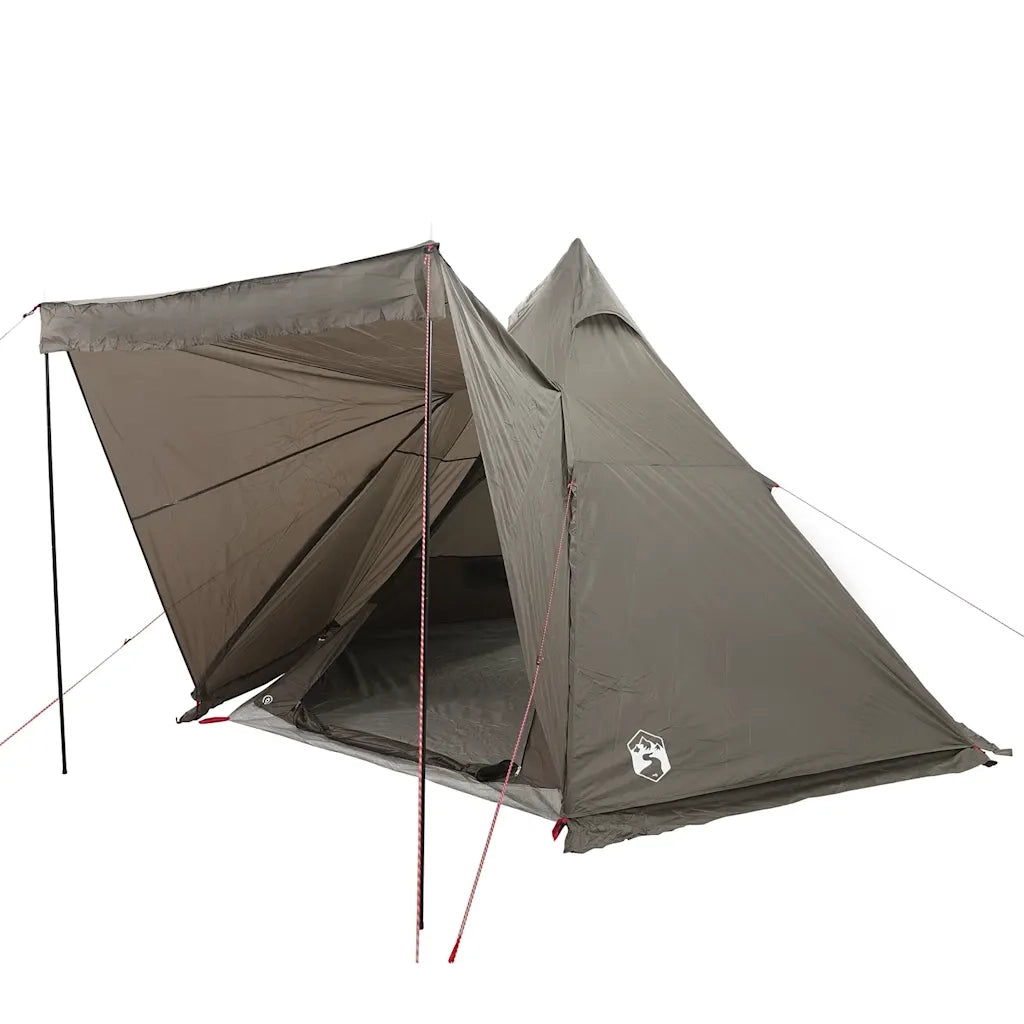 Tenda Familiare Tipi per 6 Persone-Tenda da campeggio Marrone Impermeabile