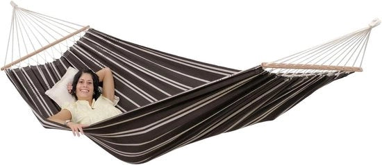 Ombrello a Maniglia XL Mocca a Maglia per 1-2 Persone fino a 150 kg 210 x 140 cm con Strisce
