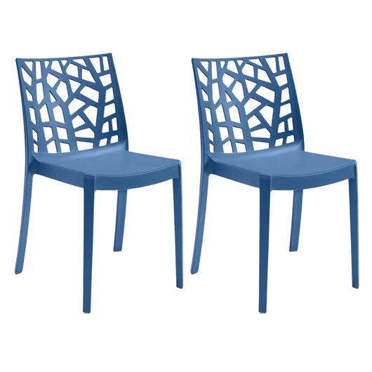 Sedia In Polipropilene Da Interno Esterno Giardino Impilabile Design Sedie Resistenti Moderne Per Terrazzo B Blu/2 Sedie