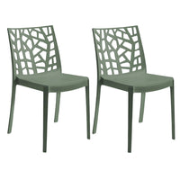 Sedia In Polipropilene Da Interno Esterno Giardino Impilabile Design Sedie Resistenti Moderne Per Terrazzo Verde/2 Sedie