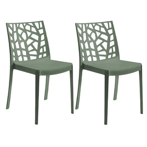 Sedia In Polipropilene Da Interno Esterno Giardino Impilabile Design Sedie Resistenti Moderne Per Terrazzo Verde/2 Sedie
