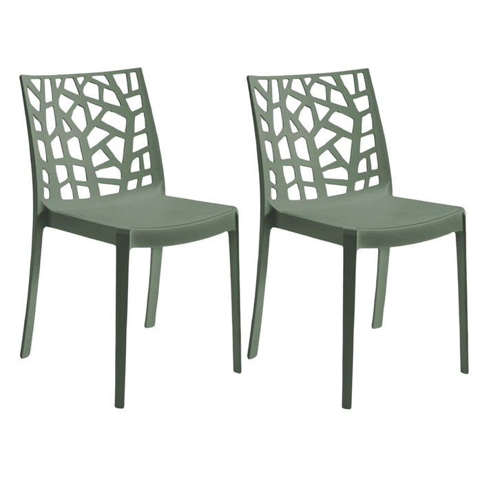 Sedia In Polipropilene Da Interno Esterno Giardino Impilabile Design Sedie Resistenti Moderne Per Terrazzo Verde/2 Sedie