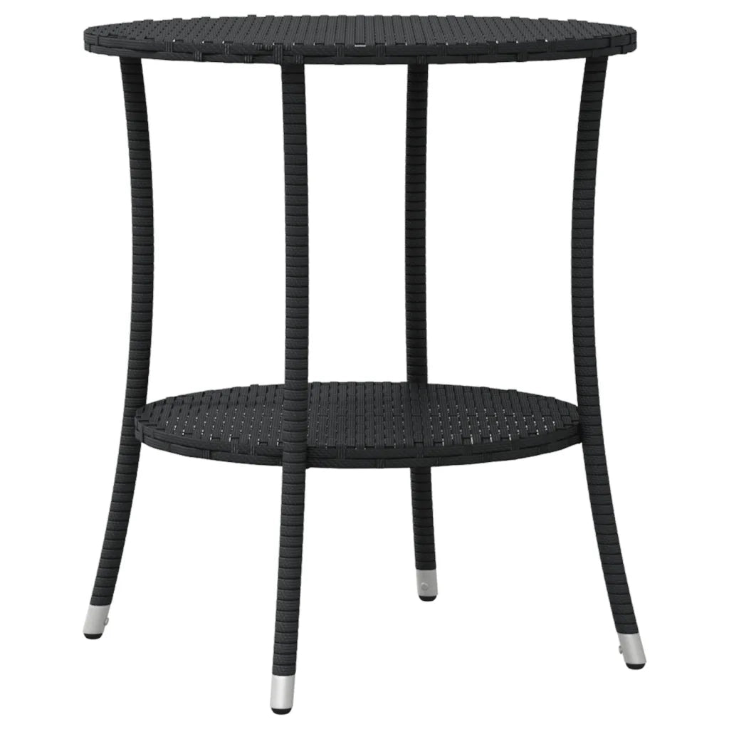 Set da Bistr¨° 3 pz | Set Salotto da Giardino con Cuscini Nero in Polyrattan