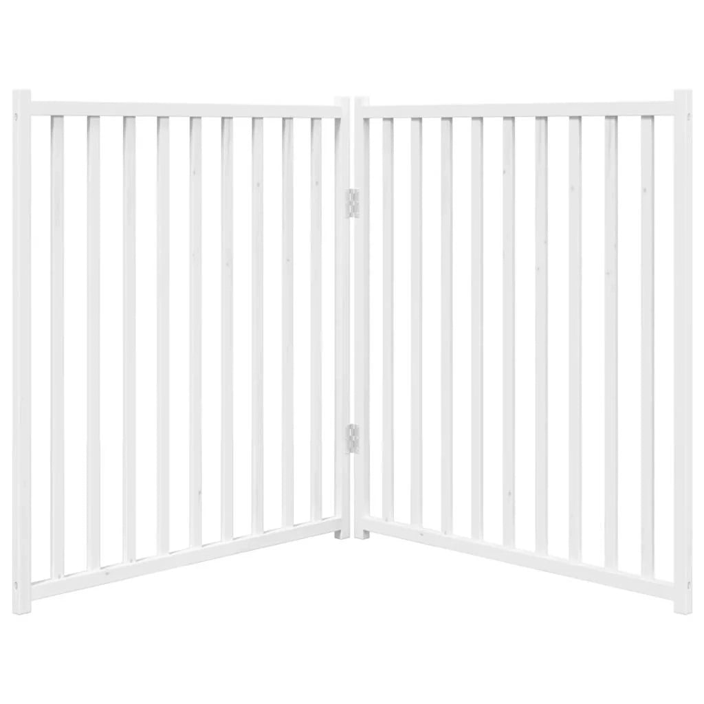 Cancelletto di sicurezza pieghevole per cani 2 pannelli 160 cm legno massello di abete bianco 02_0023048