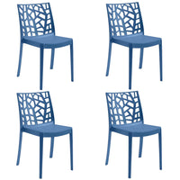 Sedia In Polipropilene Da Interno Esterno Giardino Impilabile Design Sedie Resistenti Moderne Per Terrazzo B Blu/4 Sedie