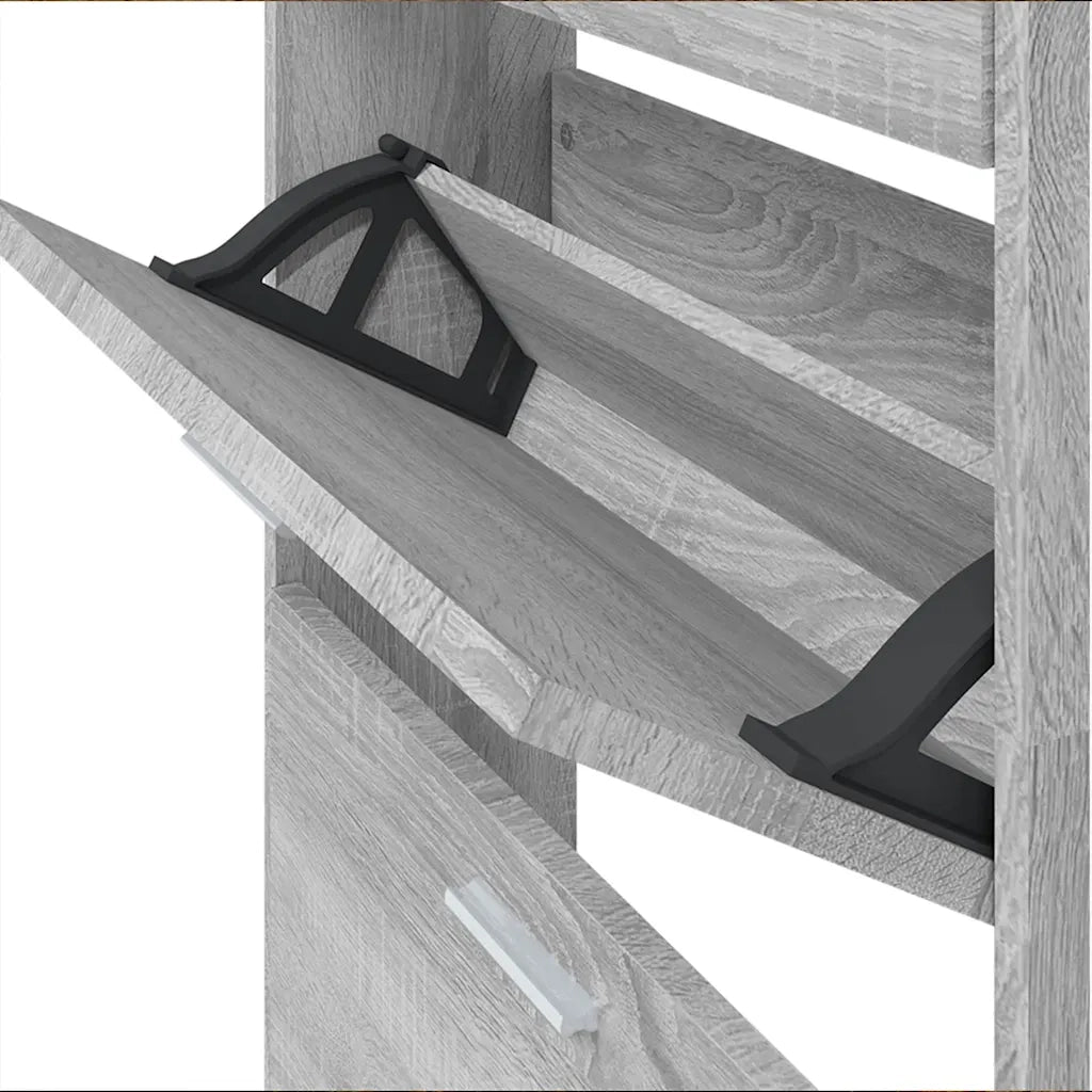 Scarpiera-Scaffale per scarpe Grigio Sonoma 59x17x150 cm in Legno Multistrato