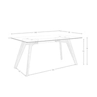 Tavolo da pranzo rettangolare vetro temperato e noce