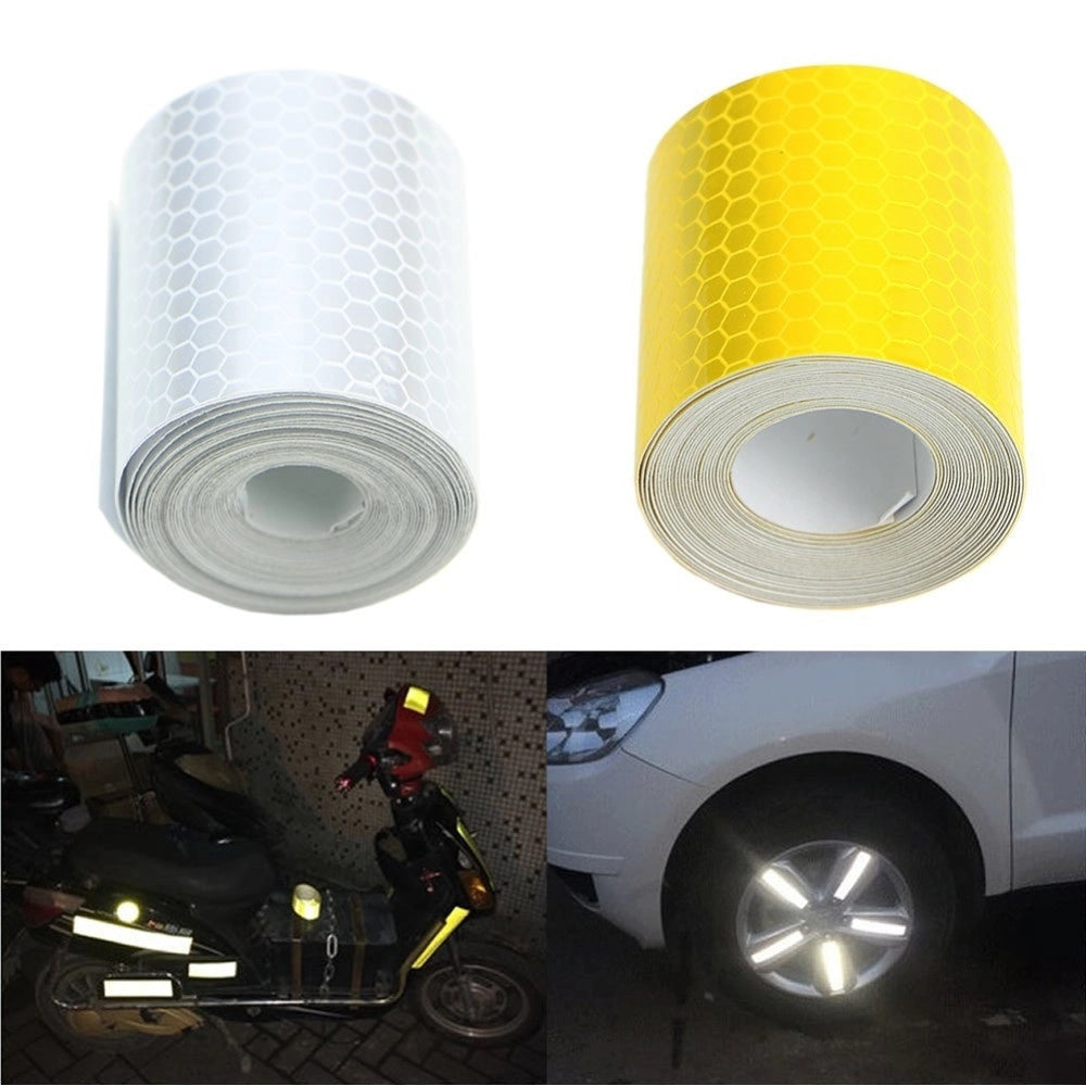 Trade Shop - 25 Metri Nastro Adesivo Catarifrangente Auto Camion Giallo Alta Visibilità -