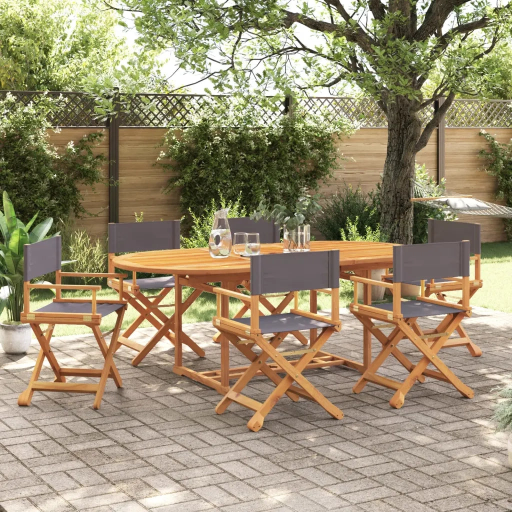 vidaXL Sedie da Giardino Pieghevoli 6 pz Grigio Scuro in Tessuto