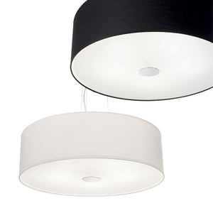Sospensione Industrial-Minimal Woody Corda Bianco 5 Luci E27