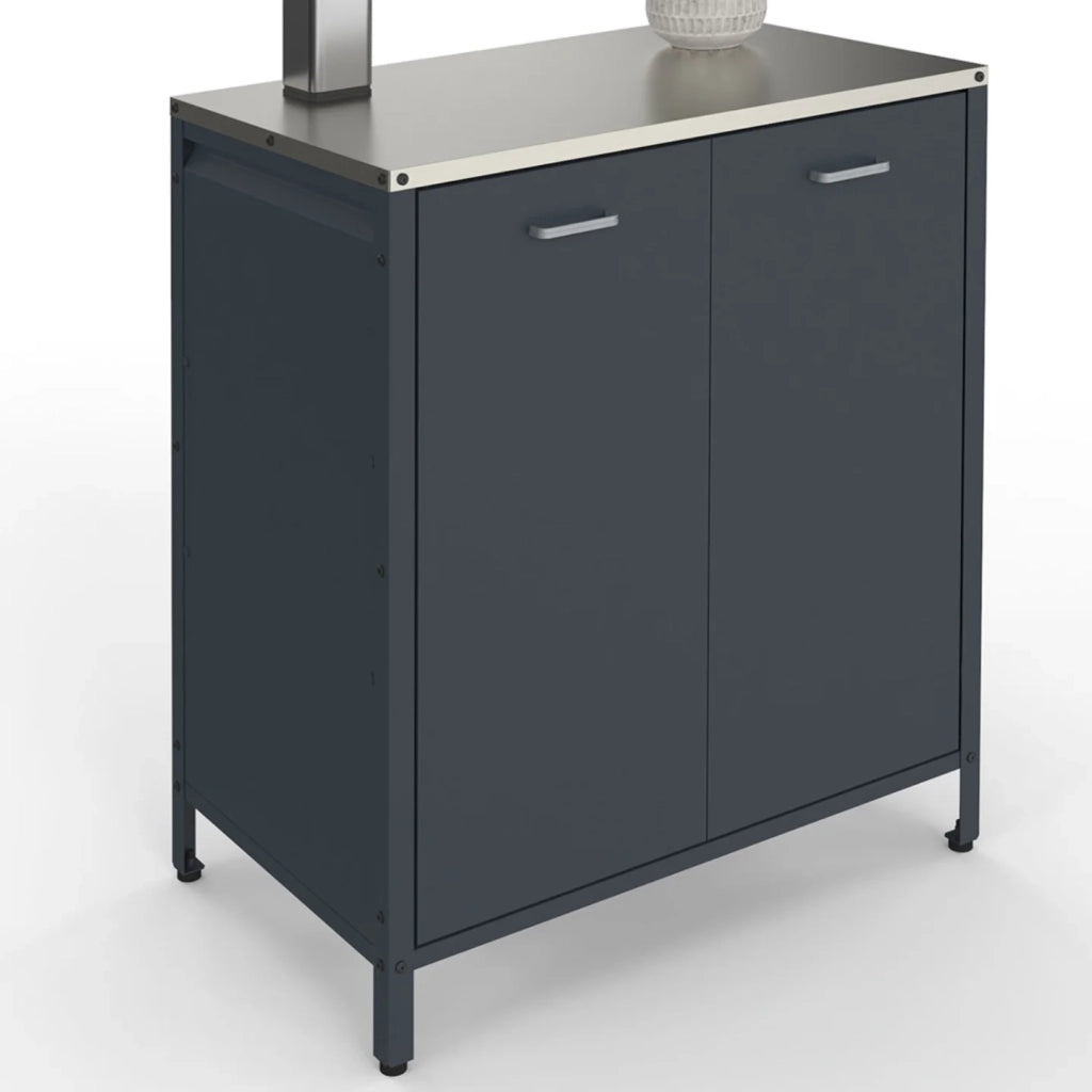 IDMarket - Cucina da esterno PAREO a 2 ante in acciaio, grigio antracite