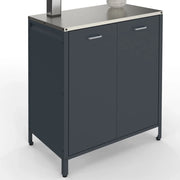 IDMarket - Cucina da esterno PAREO a 2 ante in acciaio, grigio antracite