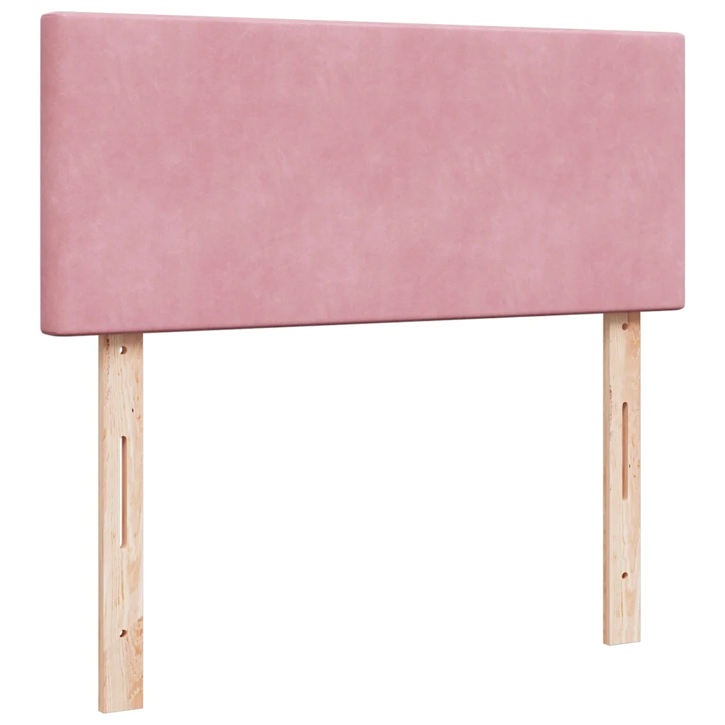 Giroletto a Molle con Materasso Rosa 120x190 cm in Velluto